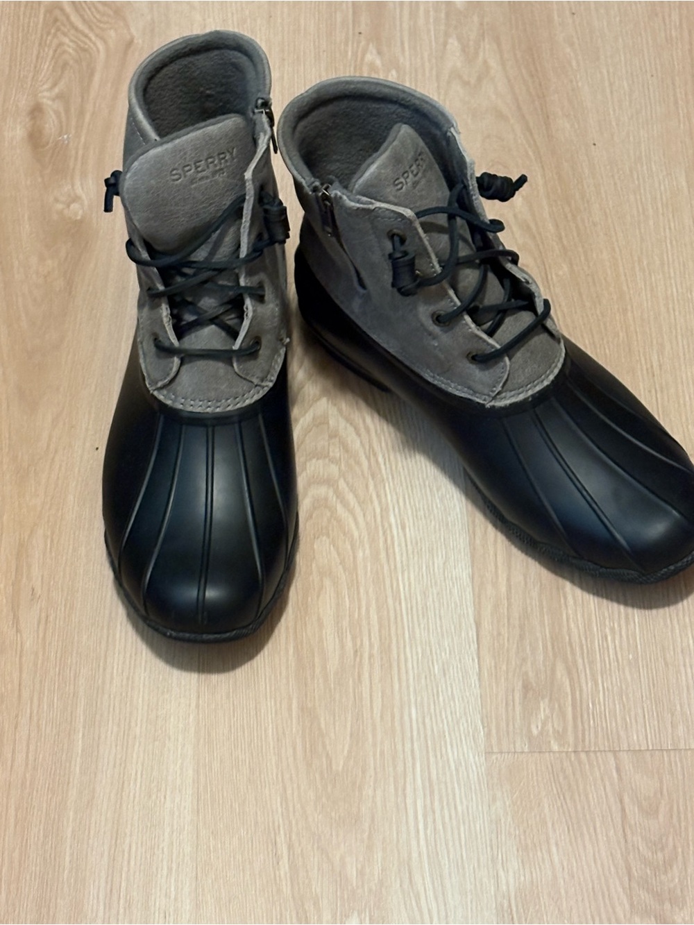 Sperry Women’s Black and Gray Waterproof Duck Boots